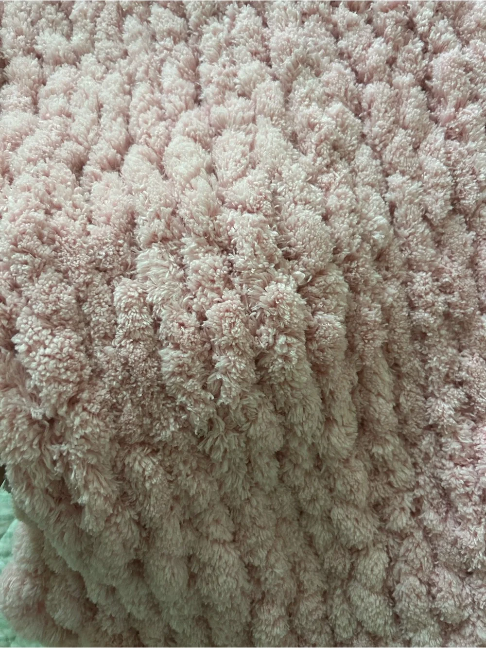 Plush Dusty Pink Chenille Throw Blanket - Unbranded